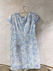 Blue Floral Lace Dress