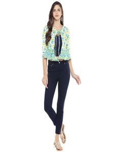 Floral Print Shrug With Tie Up Tops