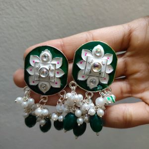 Desi Green Jhumkas
