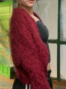 Red Fuzzy Cardigan