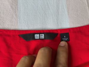 Uniqlo Red Long Sleeve Top