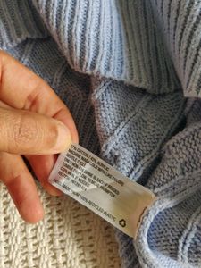 Blue Cable Knit Sweater Vest