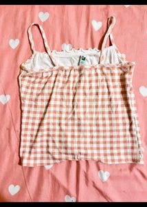 Newme Cute Gingham Crop Top