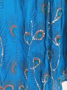 Blue Skirt With Sequence Size Free