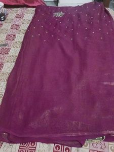 FANCY Purple Shimmer Saree