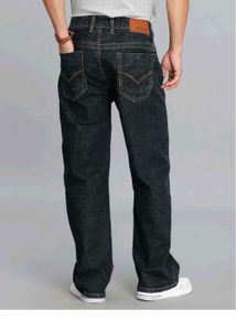 ROOKIES Dark Blue Mid-Rise Loose Fit Jeans