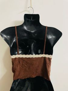 Brown Lace Cami