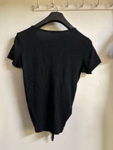 Black V-Neck Ruched Top