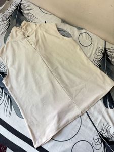 Beige Bow Neck Sleeveless Top