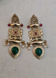 Statement Dual Tone Earrings