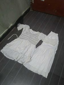 Girls' White Salwar Kameez Set