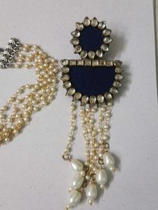 Elegant Pearl &amp; Kundan Jewelry Set