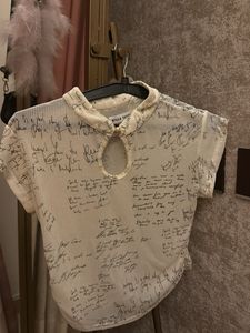 Hello France Graphic Print Top