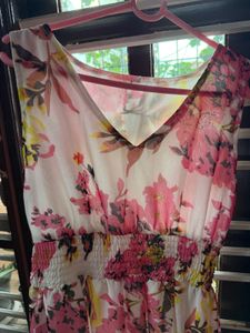 Floral White And Pink Dress