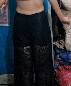 Black Mesh Pants For Ladies
