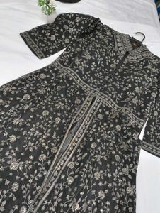 Elegant Black Embroidered Pakistani Gown