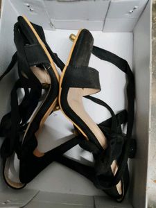 Black Ankle Wrap Heels