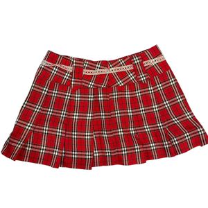 Red Plaid Mini Skirt