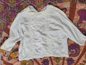 White Korean Cut Out Top