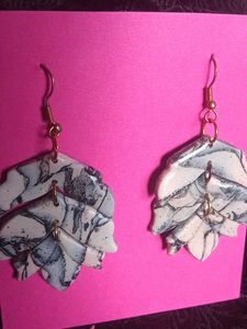 Leaf Print Dangle Earrings
