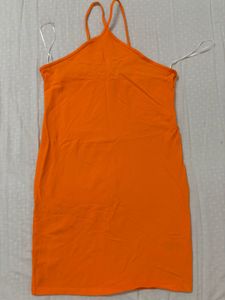Orange Bodycon Mini Dress