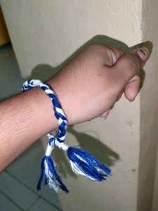 Braided Blue &amp; White Bracelet