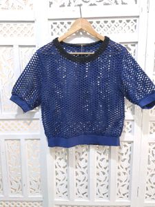 Blue Mesh Top C