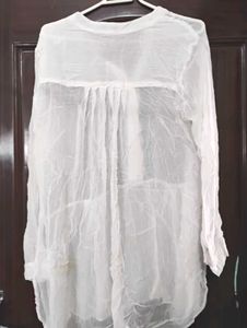 White Embroidered Tunic Top