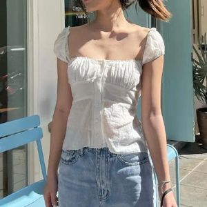 Chic White Puff Sleeve Top