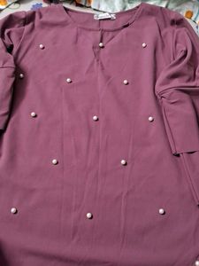 Mauve Bow Sleeves Top