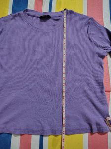 Max Liliac Ribbed Tshirt