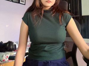 Dark Green Ribbed Top