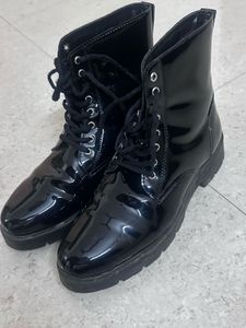 Black Patent Leather Boots