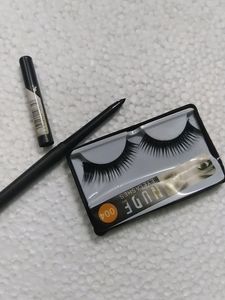 Nude Eye Lashes And Kajal..