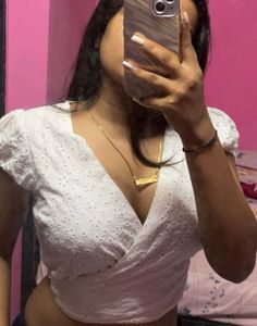 White Eyelet Wrap Top