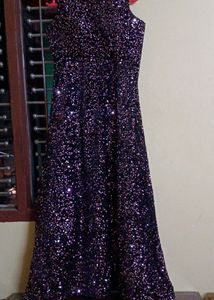 Heavy Sequin Work Velvet Gown | Long Gown 💜💜 | Not Used