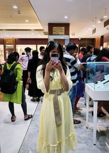 Yellow Cute Dress Net Korean Style
