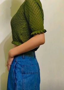 Zara Olive Tops