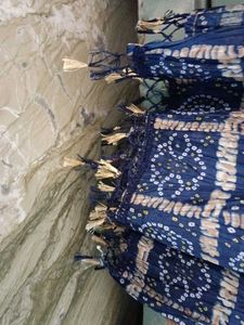 Blue Bandhani Print Skirt