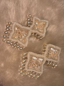 Beaded Pearl Drop Earrings