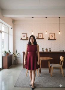 Burgundy Skater Party Dress