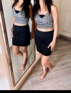 Sexy Black White Crop Top