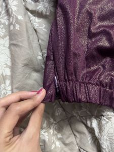Purple metallic Front Knot Top