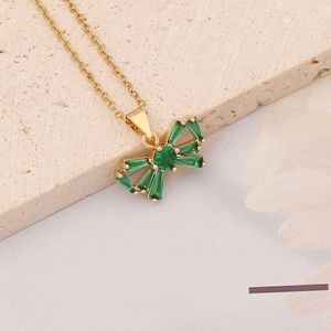 Emerald Bow Pendant Necklace
