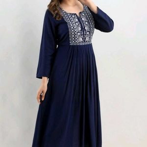 Embroidered Dark Blue Kurta💙