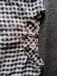 Checked Peplum Top