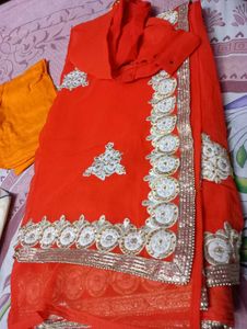 Elegant Orange Saree