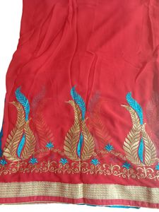 Party Wear Zari Work Saree