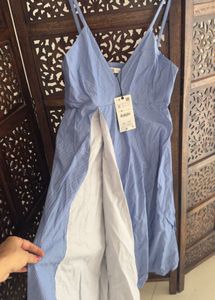 Zara Limited Edition Striped Cotton MIDI Dress