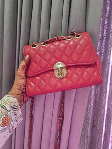 Red Quilted Crossbody Bag